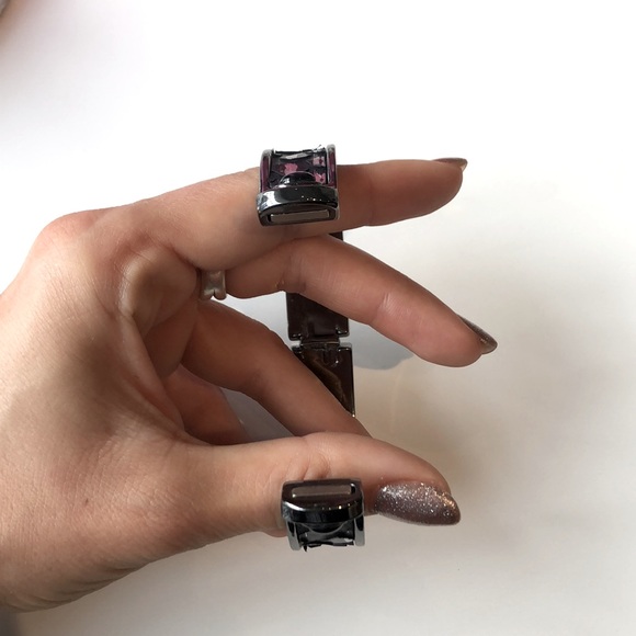 Black and silver slim cuff bracelet - Picture 7 of 7